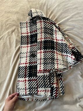 Steve Madden Plaid Tweed Belted Cape Coat M/L